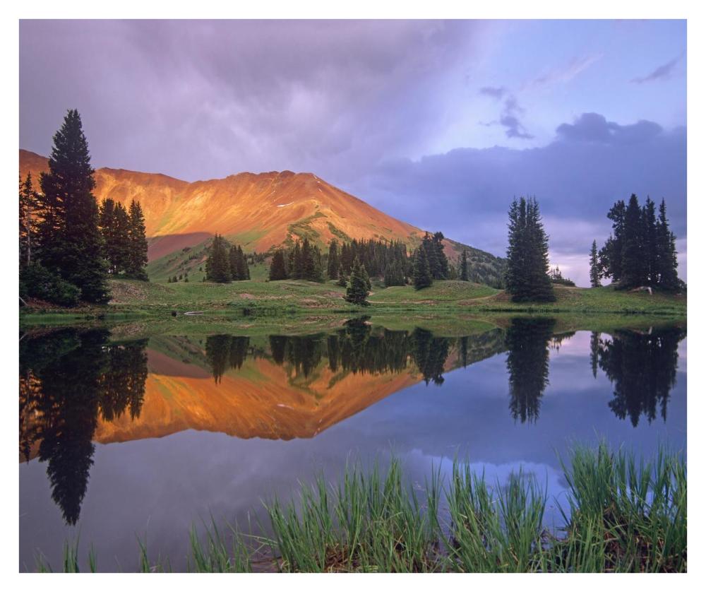 Mount Baldy At Sunset Reflected In Lake Along Paradise Divide, Colorado-Paper Art-38X31.88