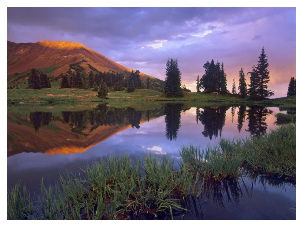 Mount Baldy At Sunset Reflected In Lake Along Paradise Divide, Colorado-Paper Art-42X32