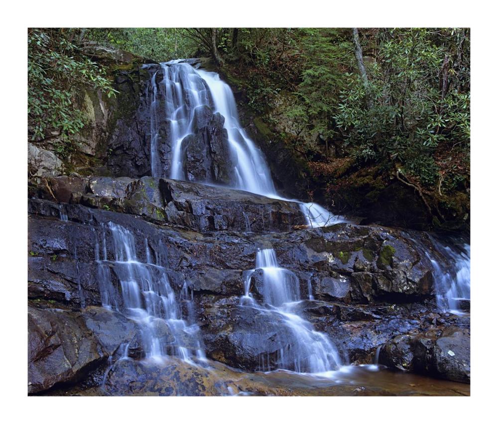 Waterfall, Laurel Creek, Great Smoky Mountains National Park, Tennessee-Paper Art-18X15.28
