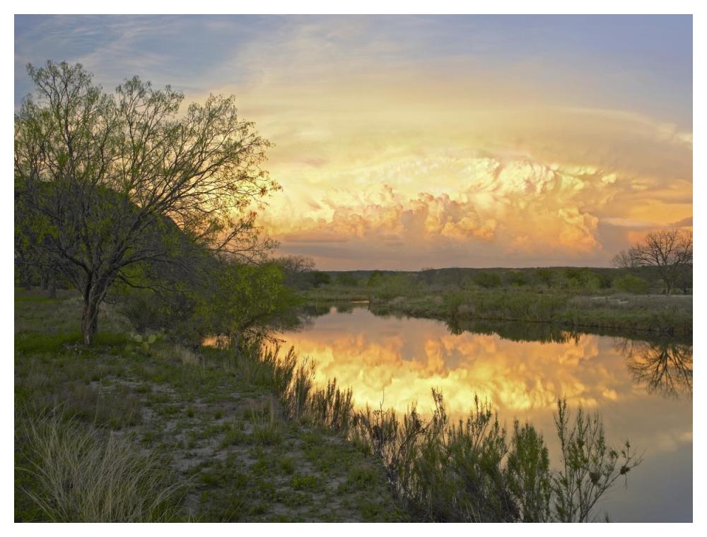 Storm Clouds Over South Llano River, South Llano River State Park, Texas-Paper Art-50X38