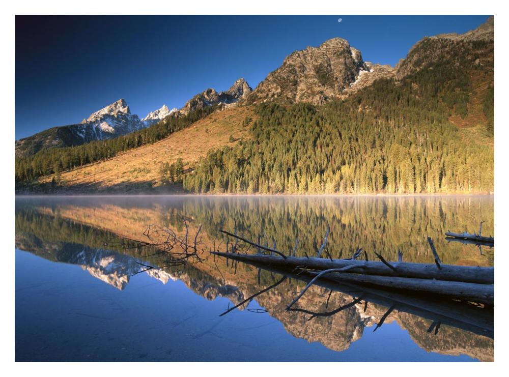 Teton Range Reflecting In String Lake, Grand Teton National Park, Wyoming-Paper Art-18X14