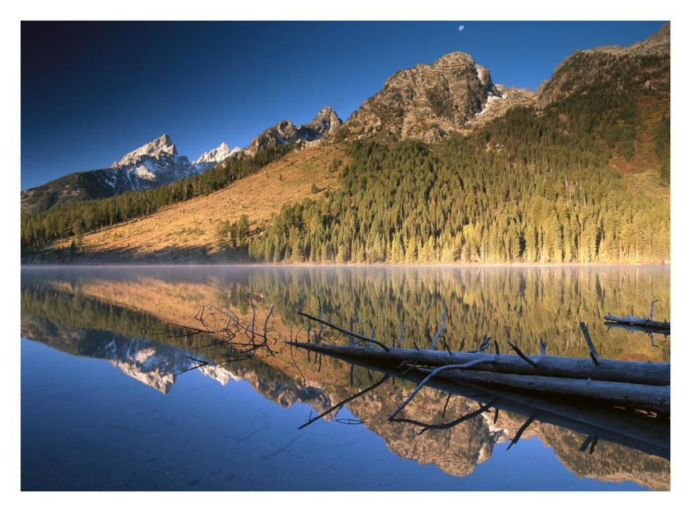Teton Range Reflecting In String Lake, Grand Teton National Park, Wyoming-Paper Art-34X26