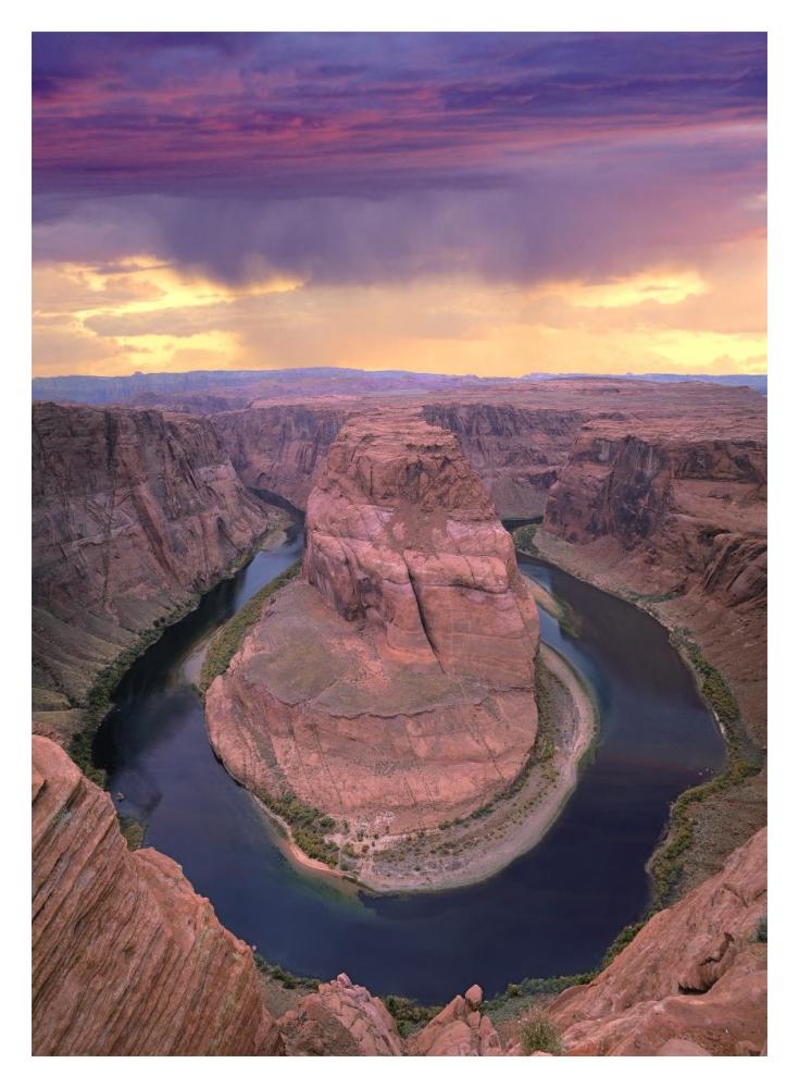 Storm Clouds Over The Colorado River At Horseshoe Bend Near Page, Arizona-Paper Art-14X18