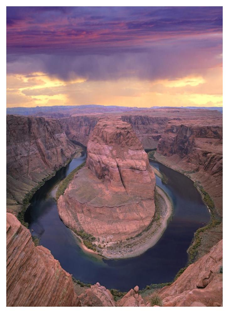 Storm Clouds Over The Colorado River At Horseshoe Bend Near Page, Arizona-Paper Art-38X50