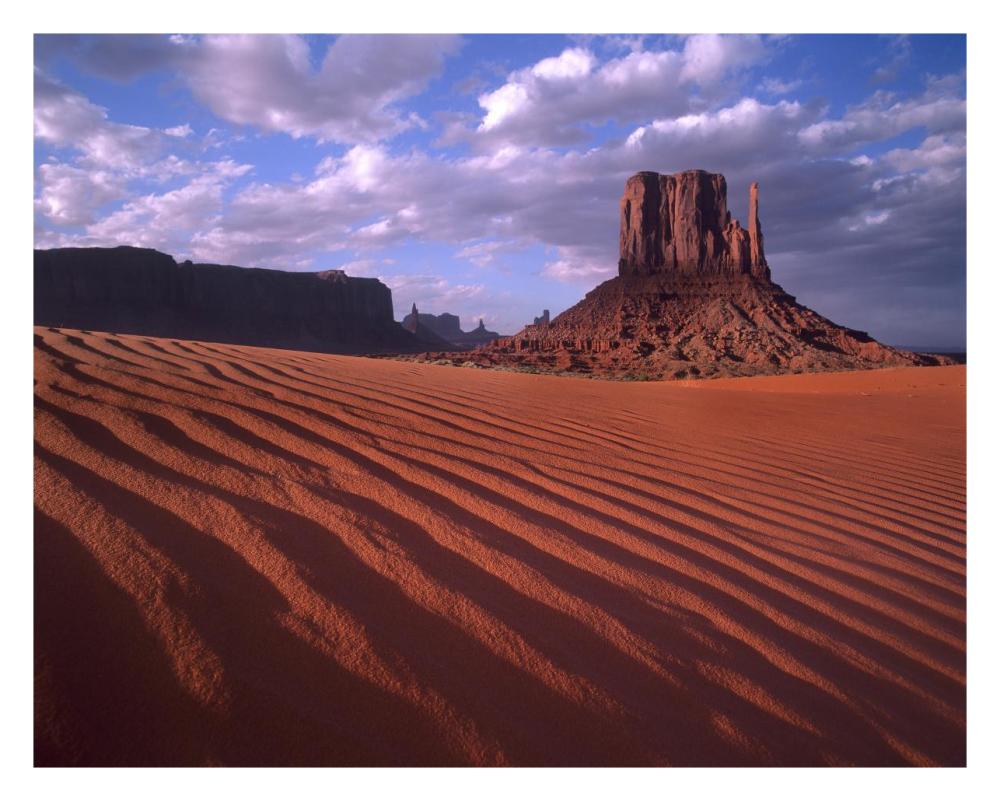 East And West Mittens, Buttes With Rippled Sand, Monument Valley, Arizona-Paper Art-30X24