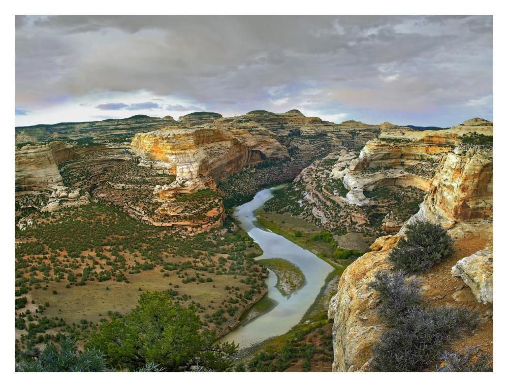 Yampa River Flowing Through Canyons, Dinosaur National Monument, Colorado-Paper Art-18X14
