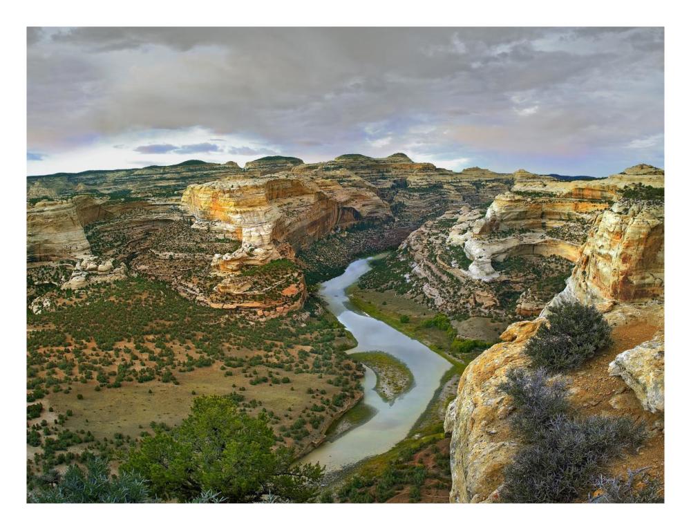 Yampa River Flowing Through Canyons, Dinosaur National Monument, Colorado-Paper Art-26X20