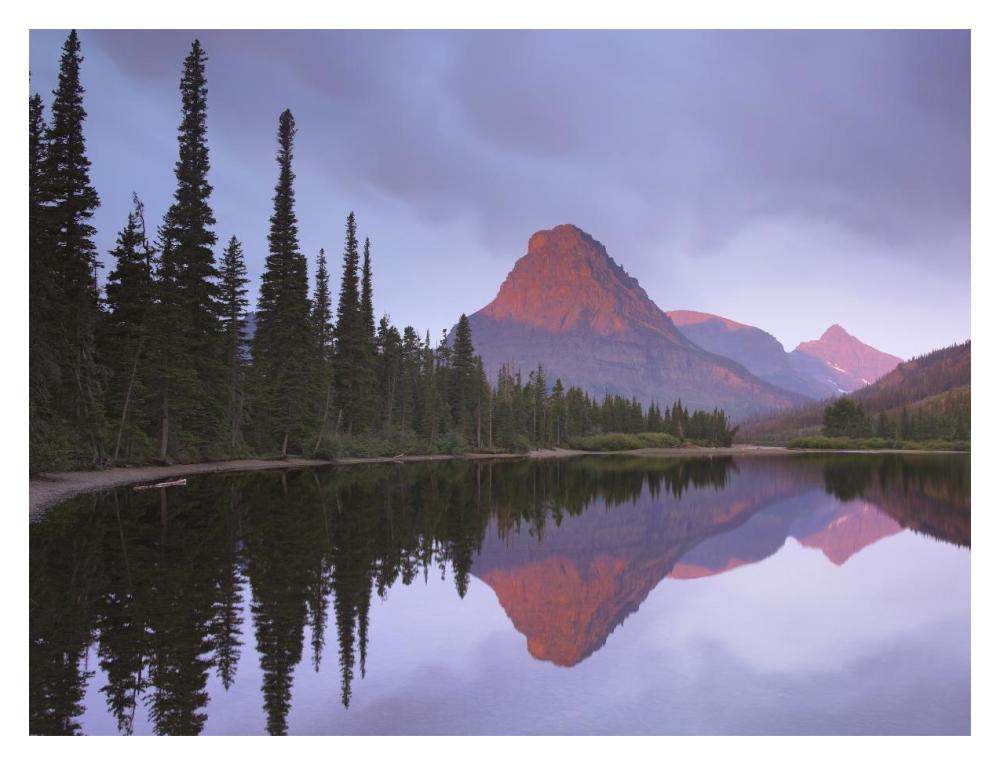 Mount Sinopah Reflected In Two Medicine Lake, Glacier National Park, Montana-Paper Art-18X14