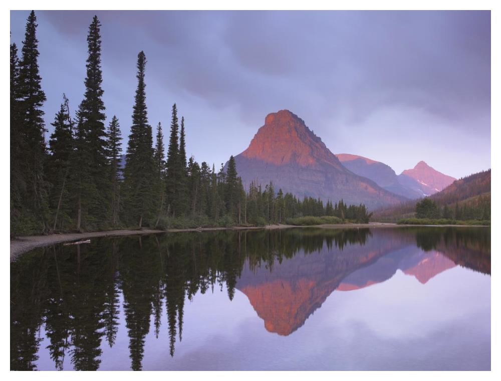 Mount Sinopah Reflected In Two Medicine Lake, Glacier National Park, Montana-Paper Art-50X38