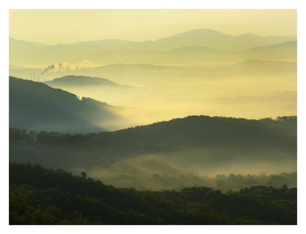 Appalachian Mountains From Doughton Park, Blue Ridge Parkway, North Carolina-Paper Art-18X14
