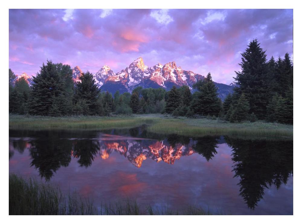 Teton Range At Sunrise, Schwabacher Landing, Grand Teton National Park, Wyoming-Paper Art-18X14