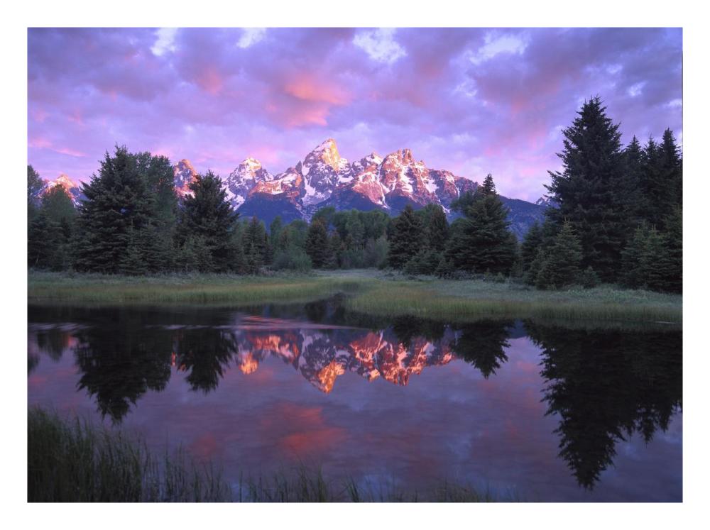 Teton Range At Sunrise, Schwabacher Landing, Grand Teton National Park, Wyoming-Paper Art-26X20