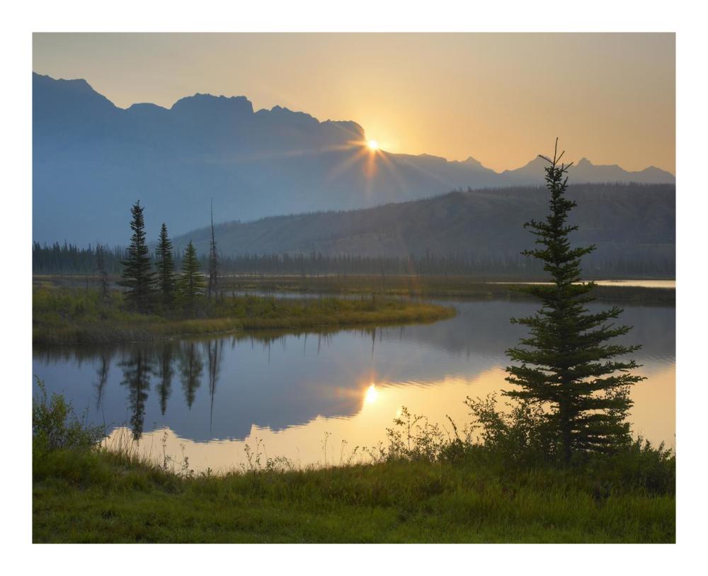 Sunset Over Miette Range And Talbot Lake, Jasper National Park, Alberta, Canada-Paper Art-22X18
