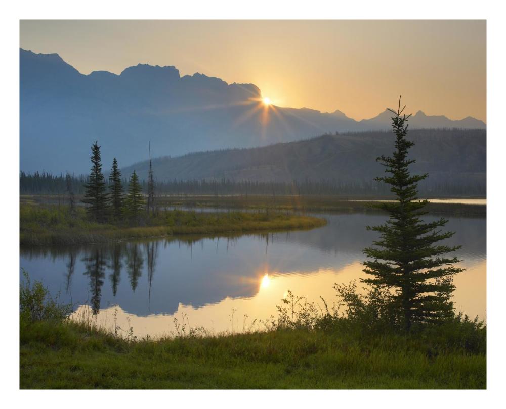 Sunset Over Miette Range And Talbot Lake, Jasper National Park, Alberta, Canada-Paper Art-26X22