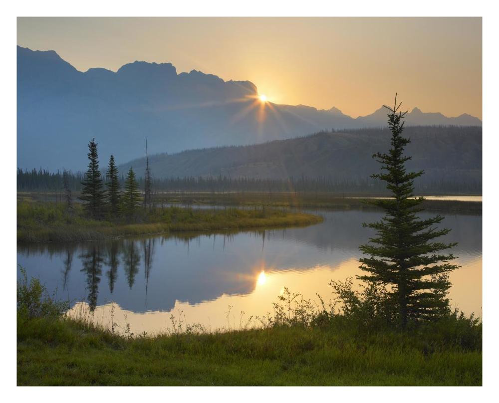 Sunset Over Miette Range And Talbot Lake, Jasper National Park, Alberta, Canada-Paper Art-30X24