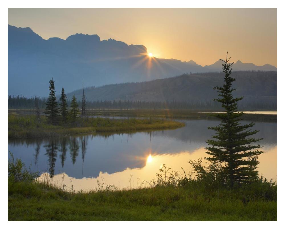 Sunset Over Miette Range And Talbot Lake, Jasper National Park, Alberta, Canada-Paper Art-37X30