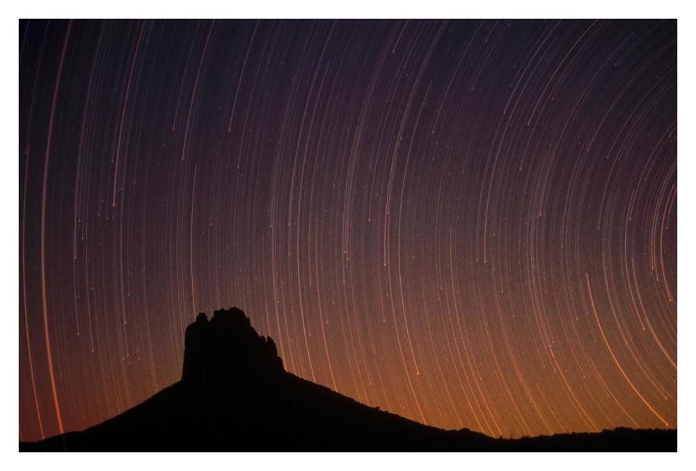 Startrails Over Shiprock In The Four Corners Region Of The Southwest, New Mexico-Paper Art-38X26