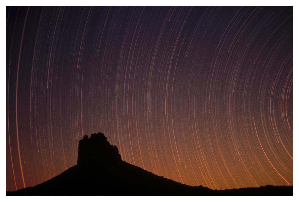 Startrails Over Shiprock In The Four Corners Region Of The Southwest, New Mexico-Paper Art-50X34