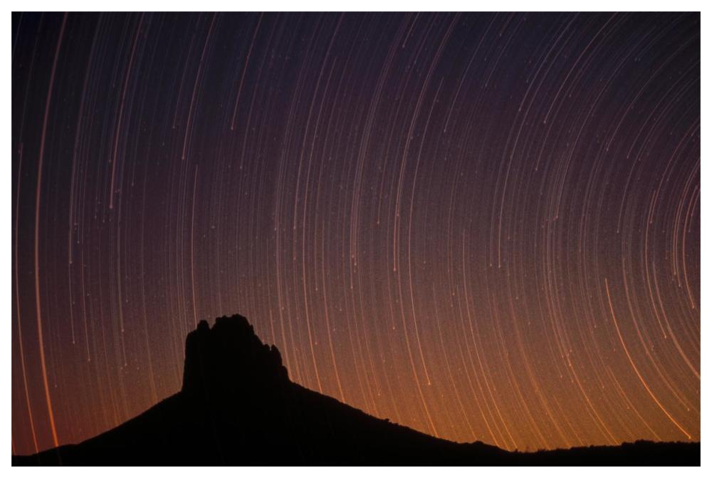 Startrails Over Shiprock In The Four Corners Region Of The Southwest, New Mexico-Paper Art-62X42