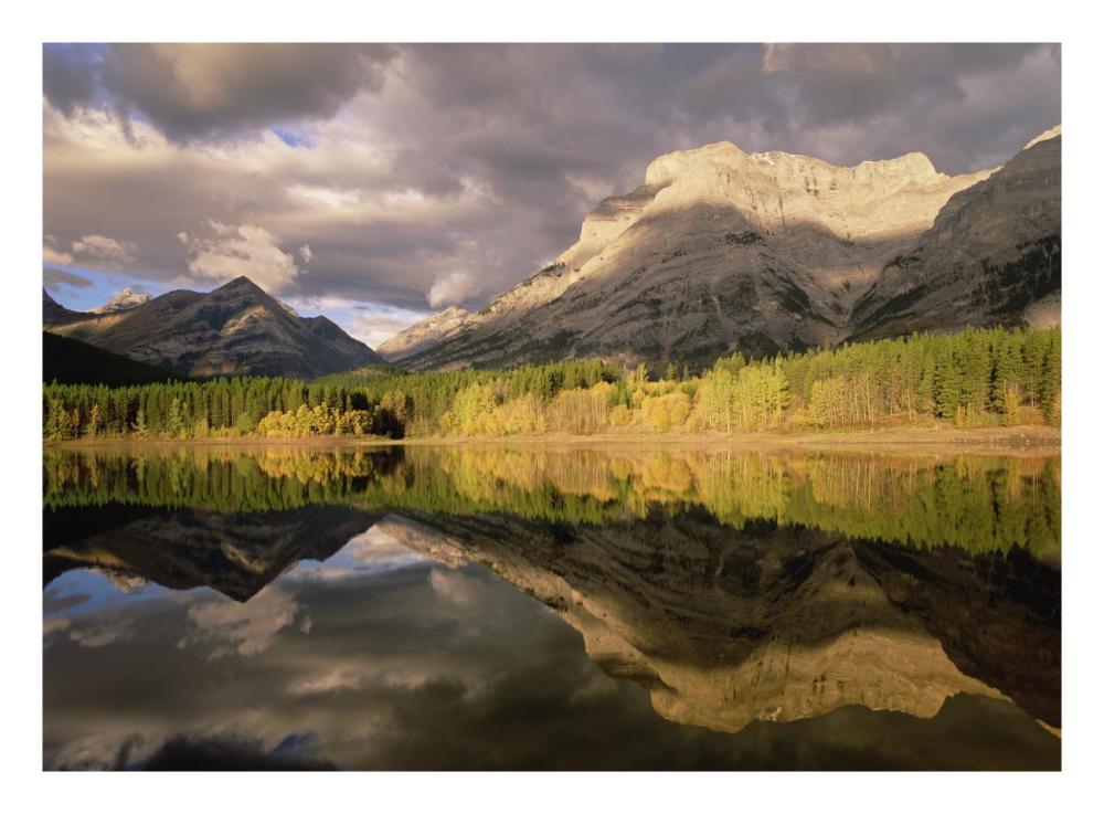 Fortress Mountain And Mt Kidd At Wedge Pond, Kananaskis Country, Alberta, Canada-Paper Art-26X20