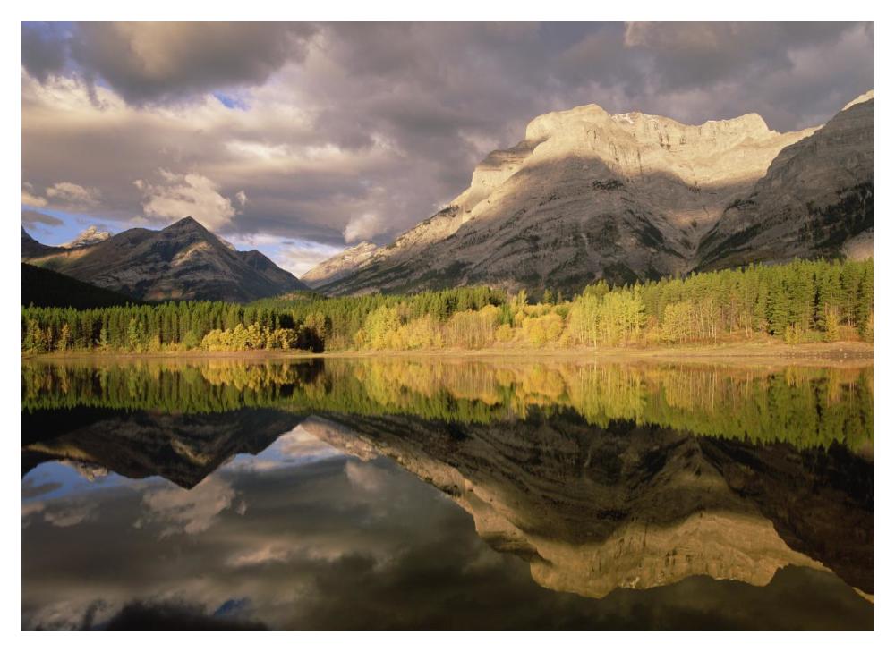 Fortress Mountain And Mt Kidd At Wedge Pond, Kananaskis Country, Alberta, Canada-Paper Art-42X32