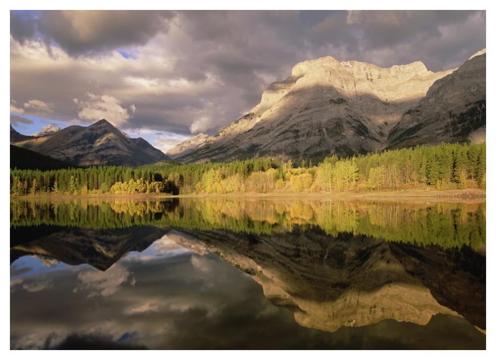 Fortress Mountain And Mt Kidd At Wedge Pond, Kananaskis Country, Alberta, Canada-Paper Art-50X38