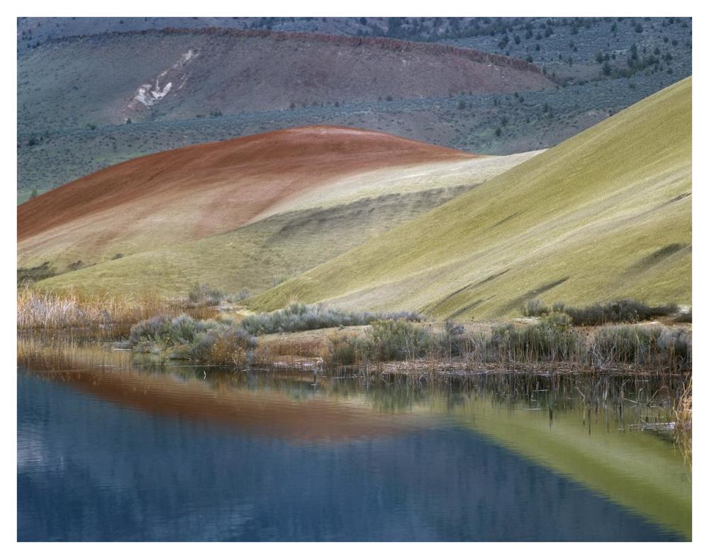 Painted Hills Reflected In Water, John Day Fossil Beds National Monument, Oregon-Paper Art-42X32