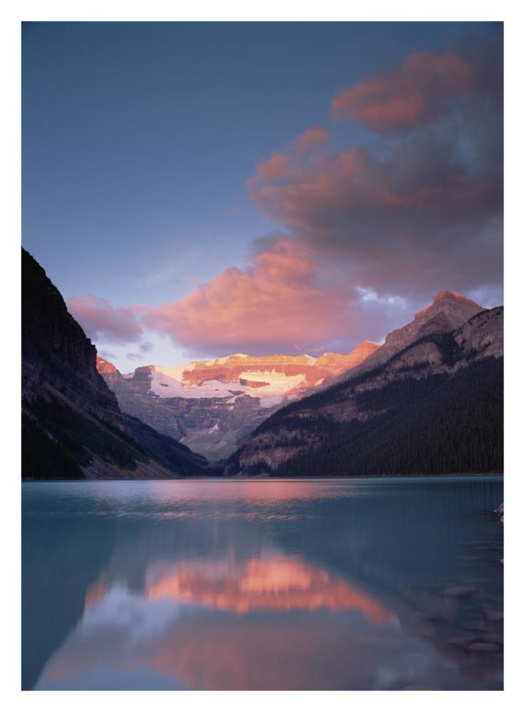 Alpenglow, Lake Louise And Victoria Glacier, Banff National Park, Alberta, Canada-Paper Art-26X34