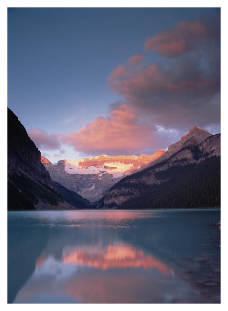 Alpenglow, Lake Louise And Victoria Glacier, Banff National Park, Alberta, Canada-Paper Art-32X42