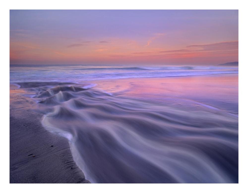 Fresh Water Stream Flowing Into The Pacific Ocean, Zuma Beach, Malibu, California-Paper Art-26X20