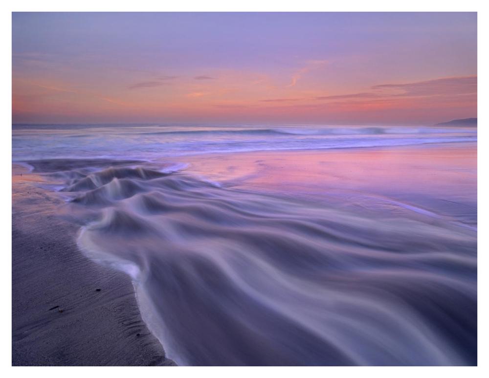 Fresh Water Stream Flowing Into The Pacific Ocean, Zuma Beach, Malibu, California-Paper Art-42X32