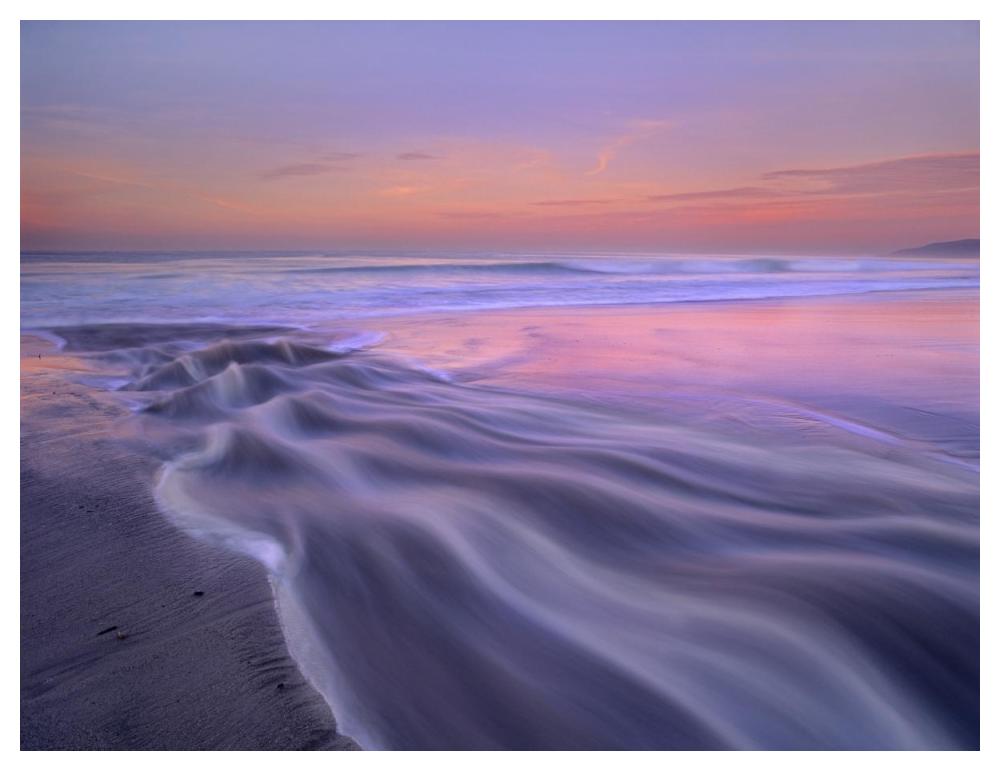 Fresh Water Stream Flowing Into The Pacific Ocean, Zuma Beach, Malibu, California-Paper Art-50X38