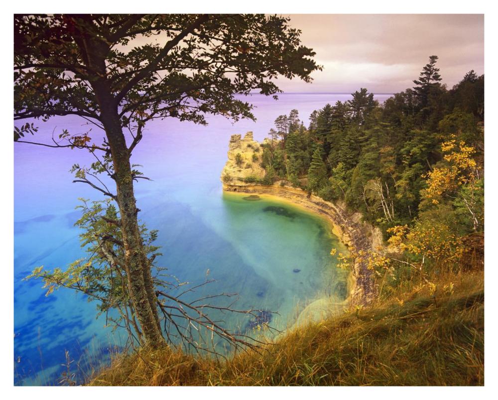 Castle Rock Overlooking Lake Superior, Pictured Rocks National Lakeshore, Michigan-Paper Art-37X30