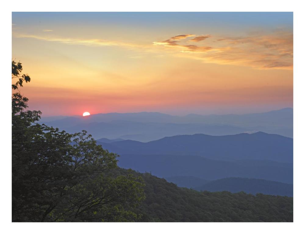 Sunset Over The Pisgah National Forest From The Blue Ridge Parkway, North Carolina-Paper Art-26X20