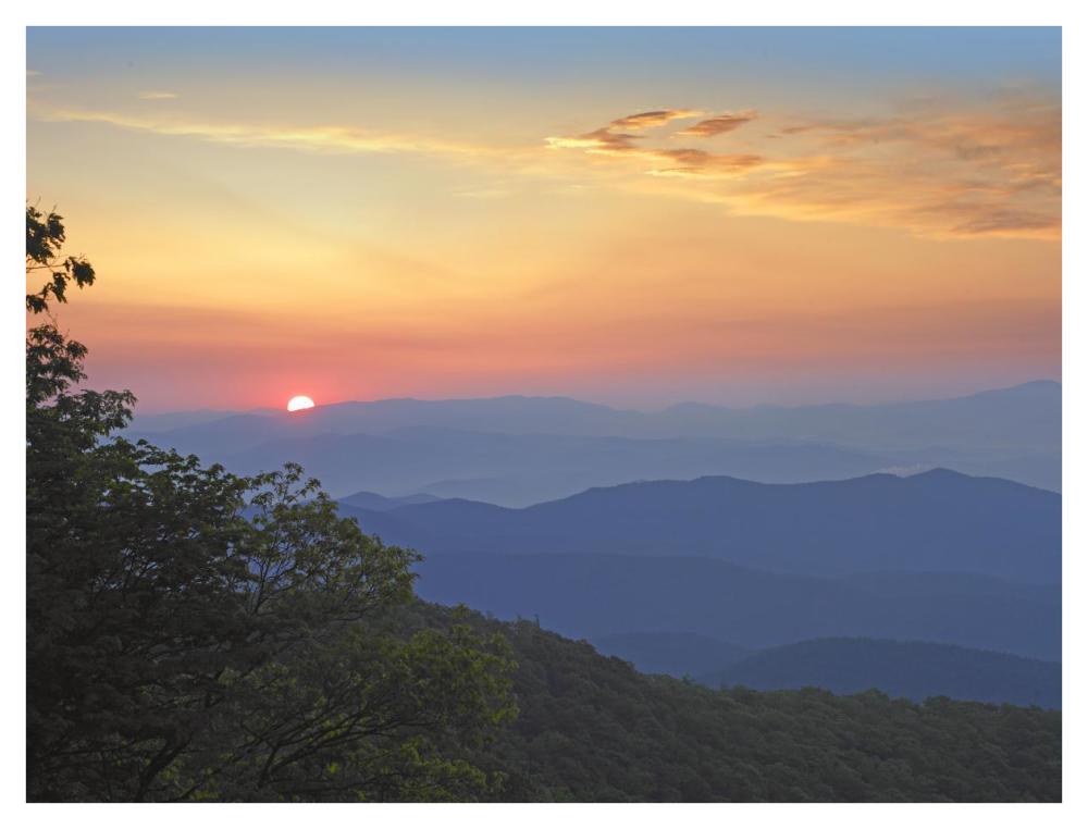 Sunset Over The Pisgah National Forest From The Blue Ridge Parkway, North Carolina-Paper Art-42X32