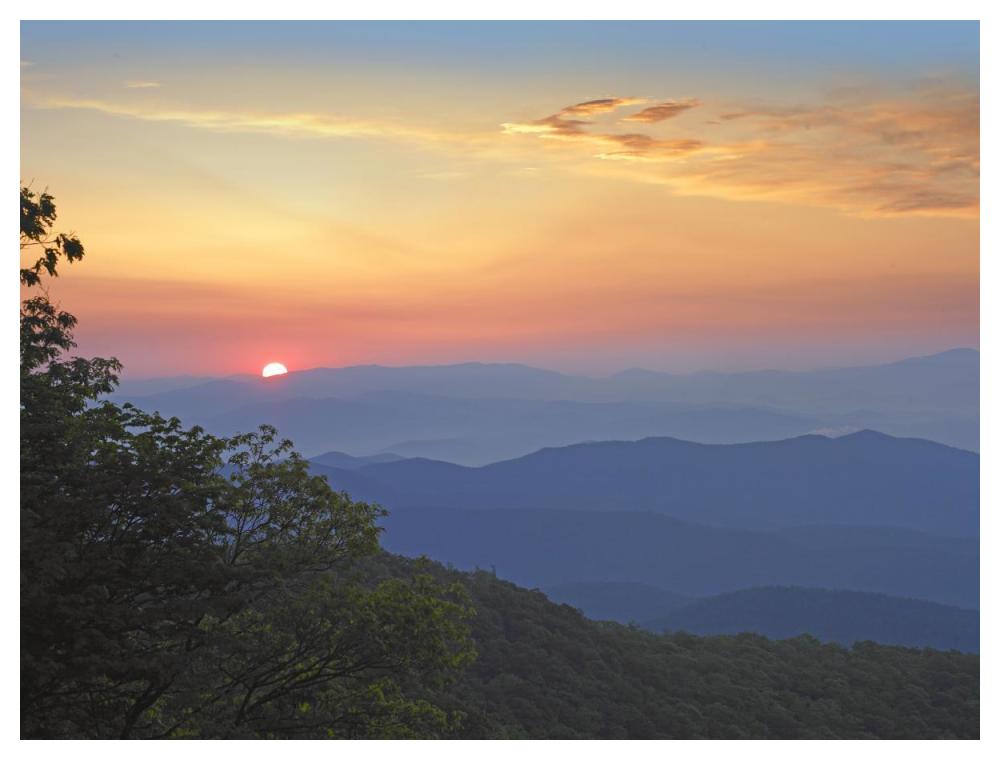Sunset Over The Pisgah National Forest From The Blue Ridge Parkway, North Carolina-Paper Art-50X38