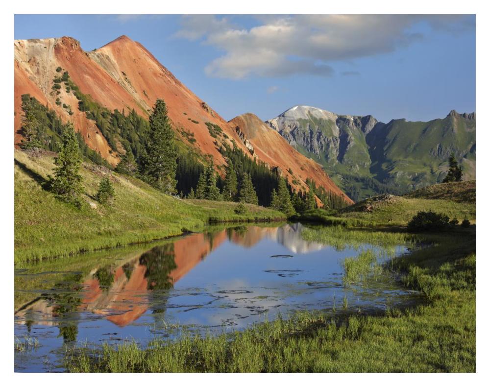 Red Mountain Gets Its Color From Iron Ore In The Rock, Gray Copper Gulch, Colorado-Paper Art-18X14