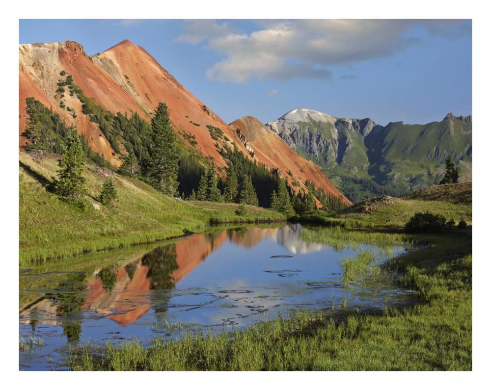 Red Mountain Gets Its Color From Iron Ore In The Rock, Gray Copper Gulch, Colorado-Paper Art-26X20
