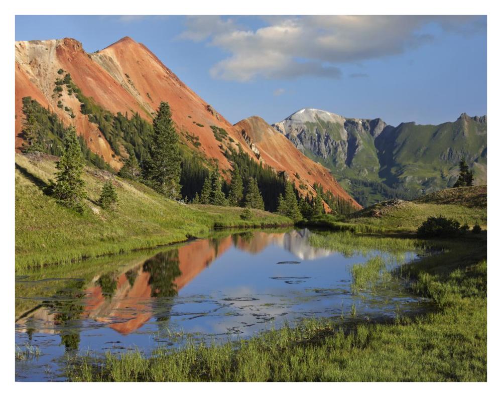Red Mountain Gets Its Color From Iron Ore In The Rock, Gray Copper Gulch, Colorado-Paper Art-34X26