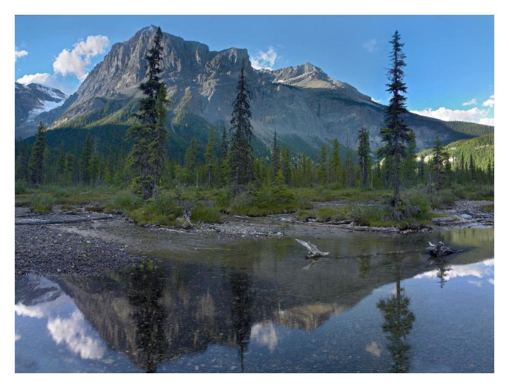 Michael Peak Reflection, Emerald Lake, Yoho National Park, British Columbia, Canada-Paper Art-18X14