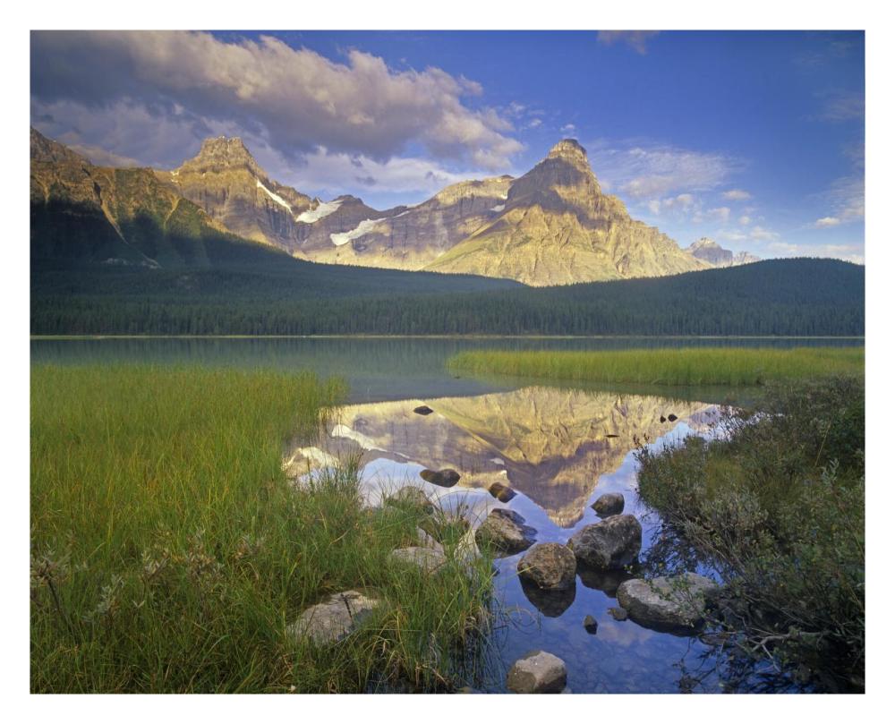 Howse Peak And Mount Chephren, Waterfowl Lake, Banff National Park, Alberta, Canada-Paper Art-30X24
