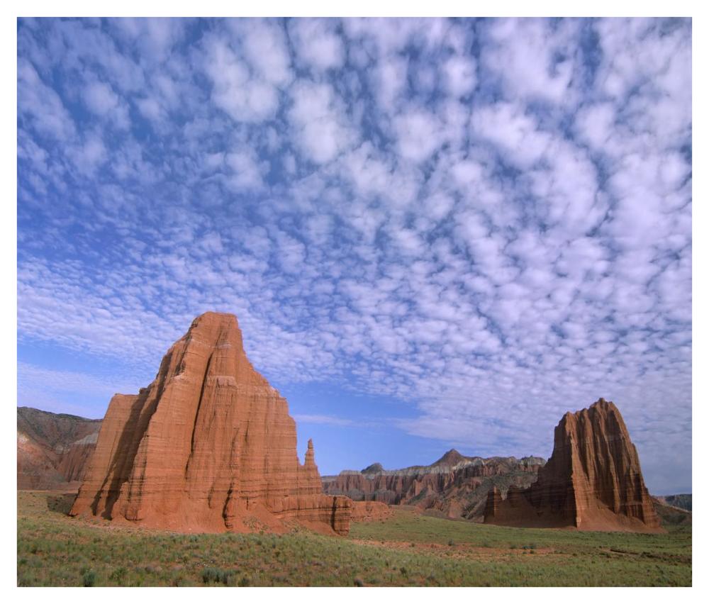 Sandstone Formations, Temples Of The Sun And Moon, Capitol Reef National Park, Utah-Paper Art-42X35.6