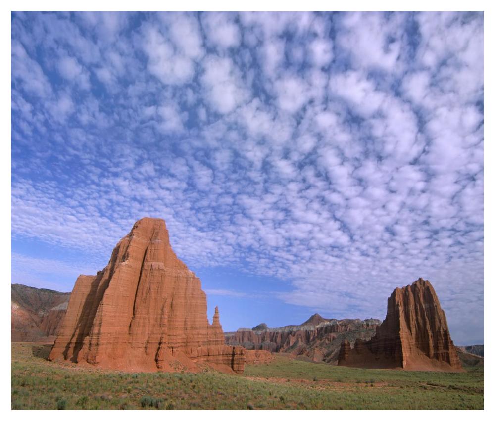 Sandstone Formations, Temples Of The Sun And Moon, Capitol Reef National Park, Utah-Paper Art-46X38.96