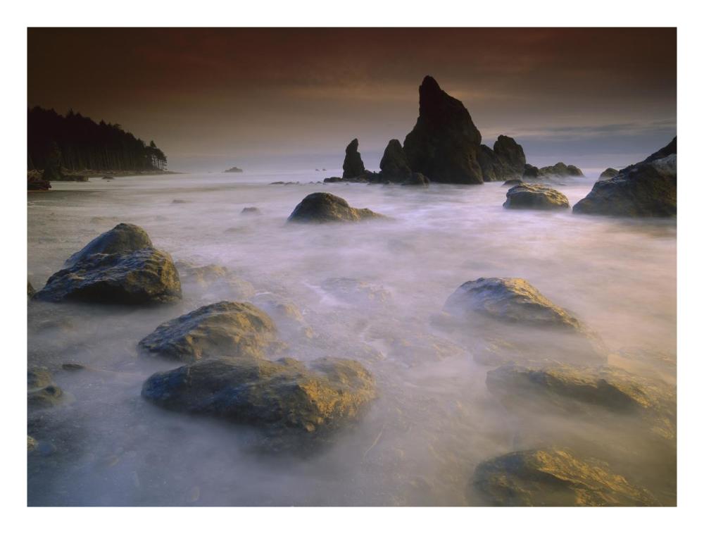 Sea Stack And Rocks Along Shoreline At Ruby Beach, Olympic National Park, Washington-Paper Art-26X20