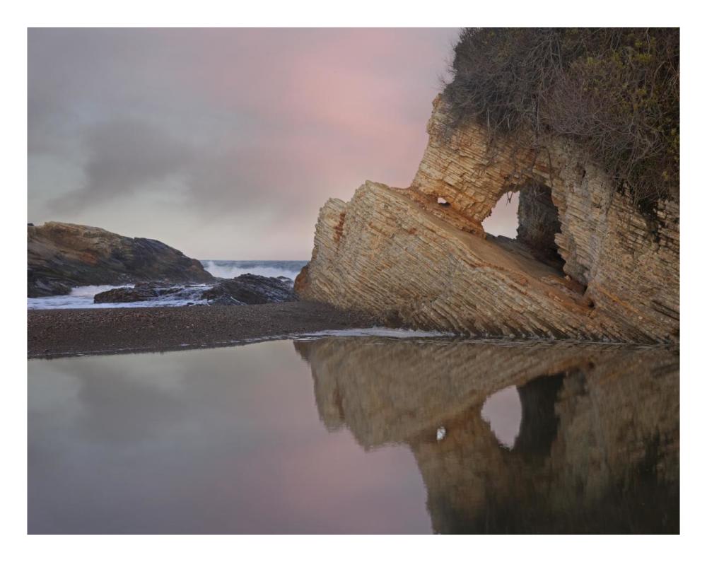 Cave Reflected In Pool At Dusk, Spooners Cove, Montano De Oro State Park, California-Paper Art-26X20