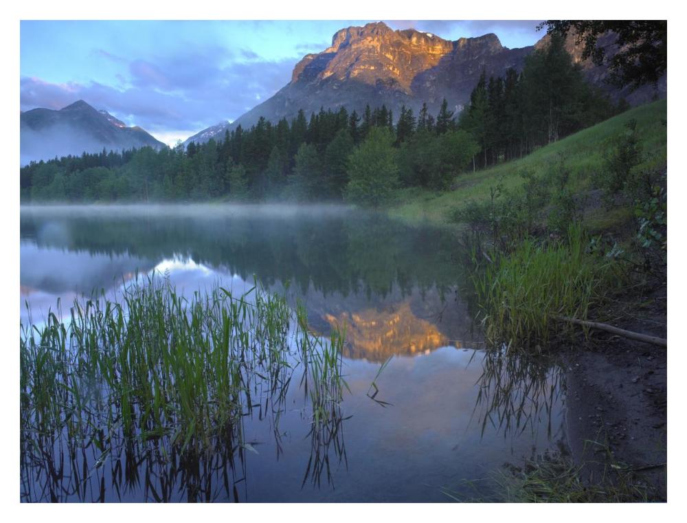 Morning Light On Mt Kidd, Mist Rising From Water, Kananaskis Country, Alberta, Canada-Paper Art-18X14