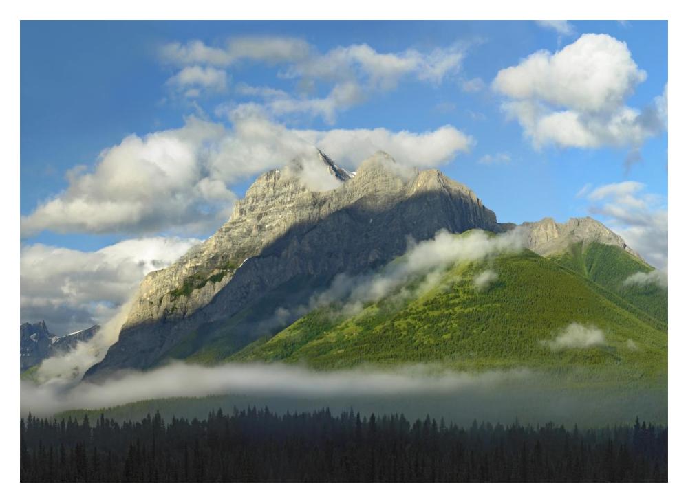 Mt Kidd With Slopes Covered In Coniferous Forest, Kananaskis Country, Alberta, Canada-Paper Art-18X14