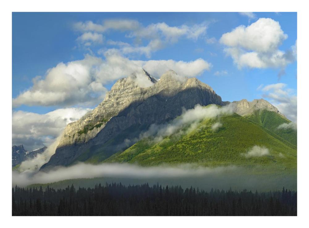 Mt Kidd With Slopes Covered In Coniferous Forest, Kananaskis Country, Alberta, Canada-Paper Art-26X20
