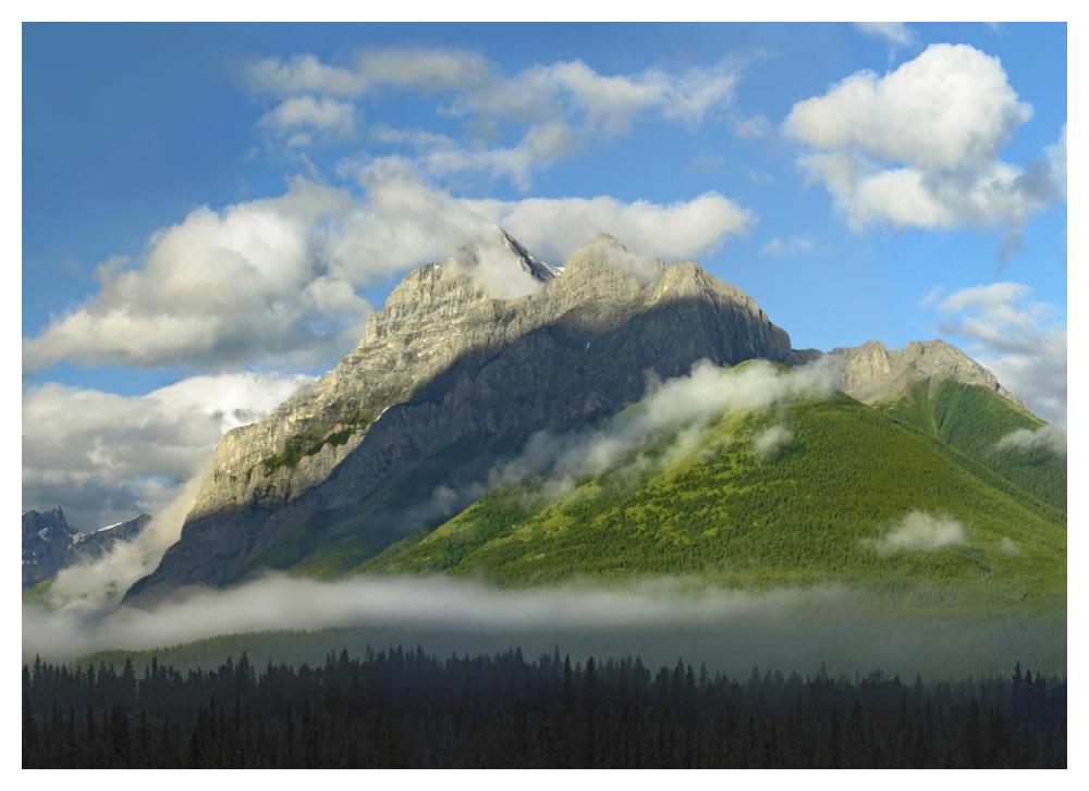 Mt Kidd With Slopes Covered In Coniferous Forest, Kananaskis Country, Alberta, Canada-Paper Art-50X38