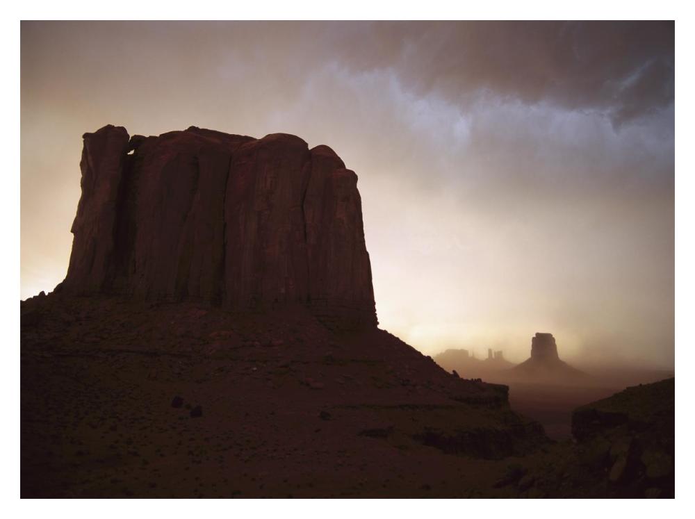 Sandstorm, Elephant Butte At North Window, Monument Valley Navajo Tribal Park, Arizona-Paper Art-18X14